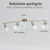 Thumbnail for 4-Light Track Light Rotatable Glass Shade Chandelier lamp