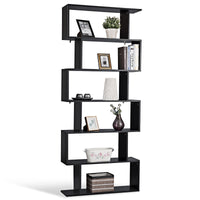 Thumbnail for 6-Tier S-Shaped Bookcase Z-Shelf Style Storage Bookshelf