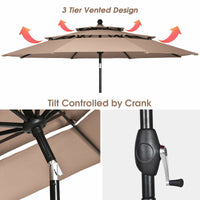 Thumbnail for 10' 3 Tier Patio Umbrella - Stylish Sunshade and Shelter