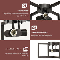 Thumbnail for Flush Mount Geometric Metal 3-Lights Ceiling Lamp