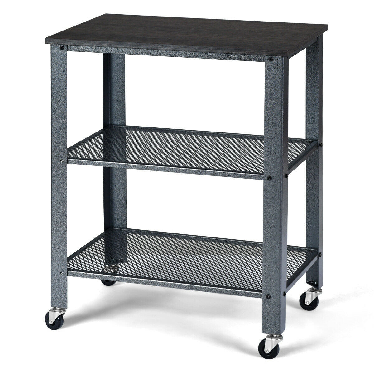 3-Tier Kitchen Utility Industrial Cart with Storage