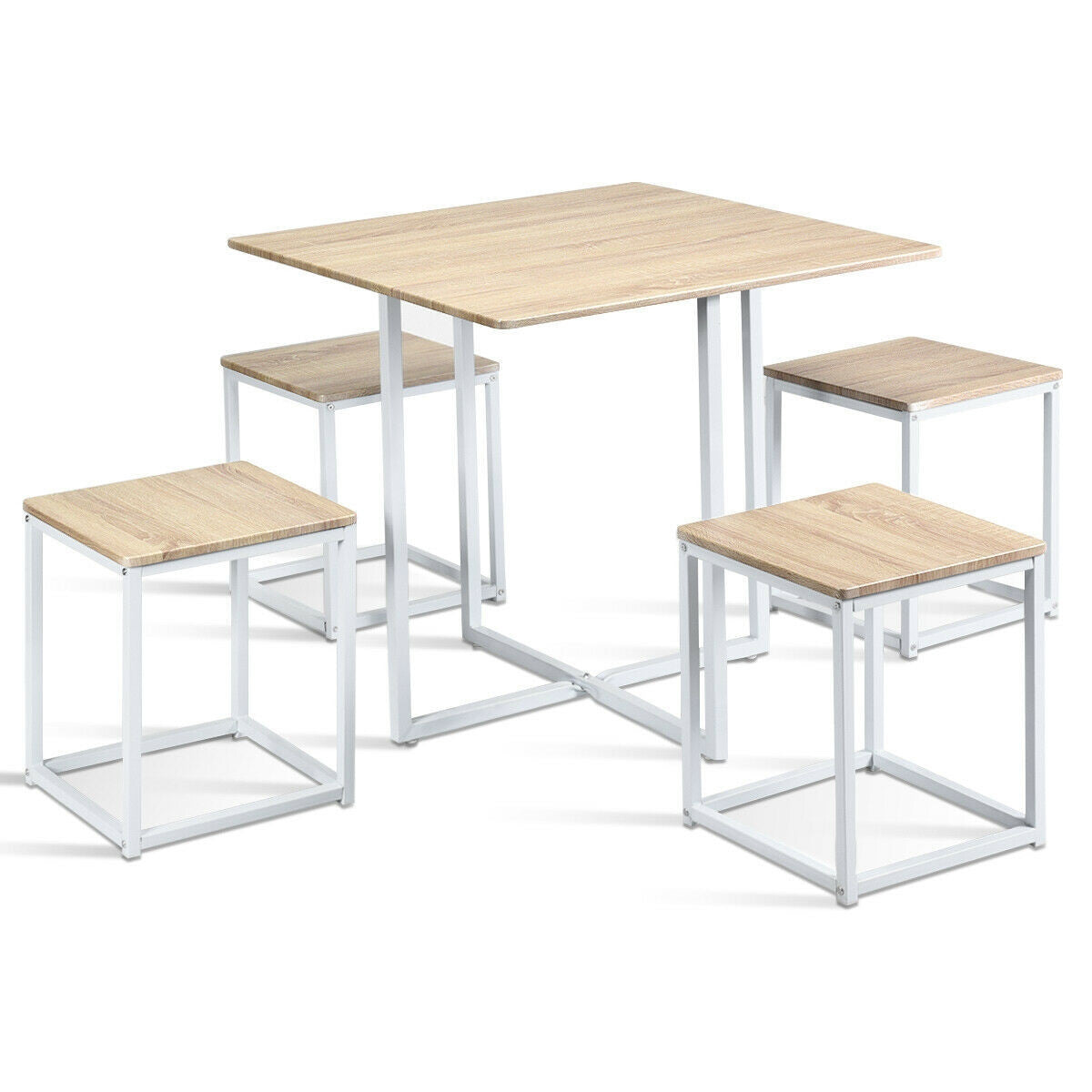 5 Pcs Dining Table And Chairs Set Compact Space Bar