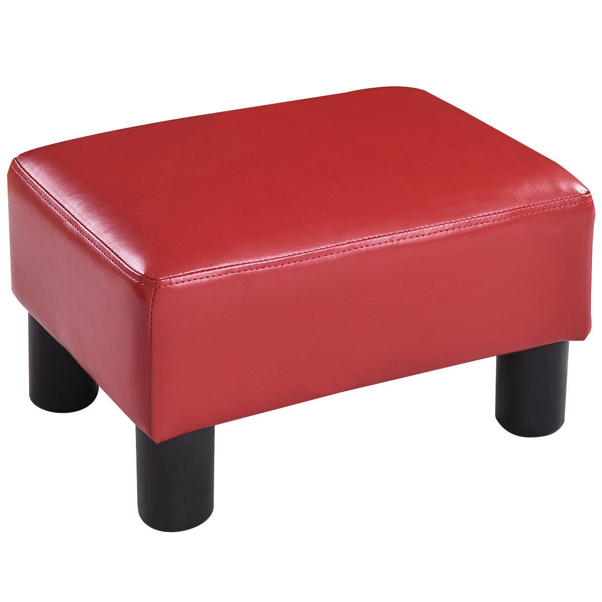Small PU Leather Rectangular Seat Ottoman Footstool