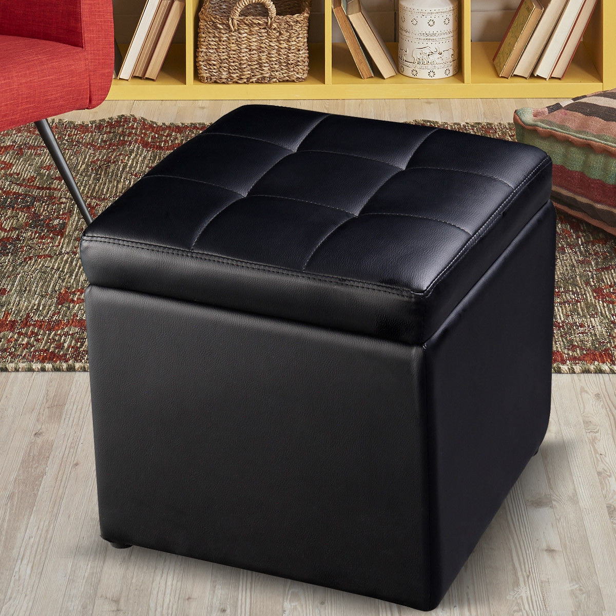 16" Ottoman Pouffe Storage Box Lounge Seat Footstools