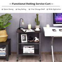 Thumbnail for 3-Tier Kitchen Utility Industrial Cart with Storage