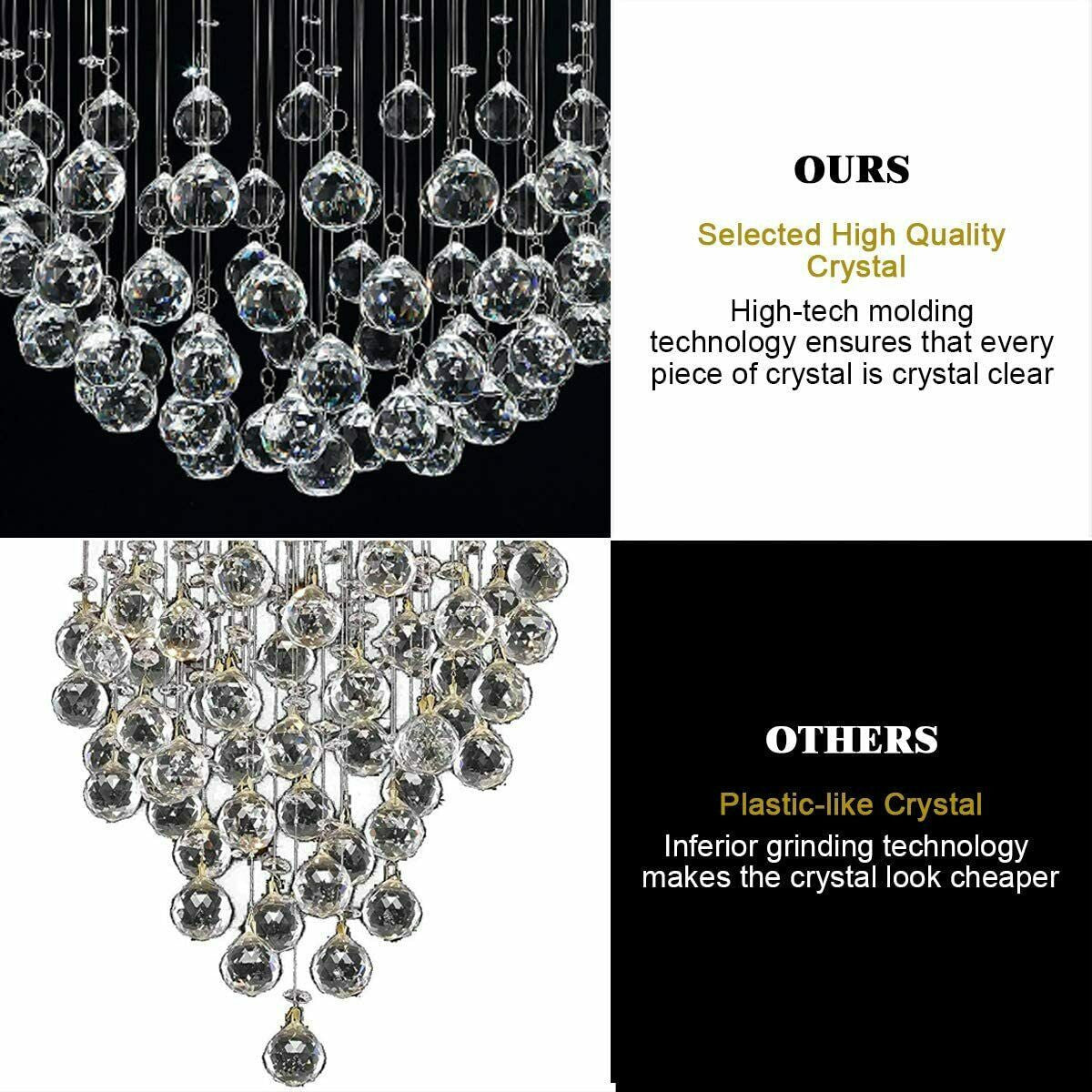 Mount Modern Crystal Chandelier with Crystal Balls