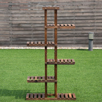 Thumbnail for 6 Tier Garden Wooden Shelf Storage Plant Rack Stand