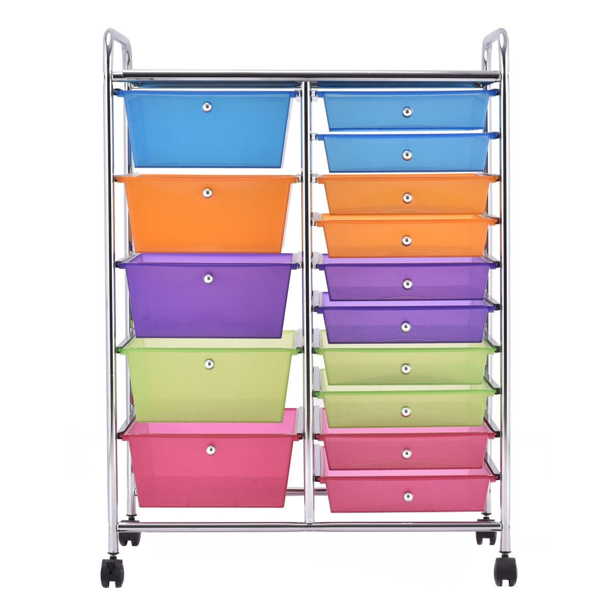 15-Drawer Utility Rolling Organizer Cart Multi-Use Storage