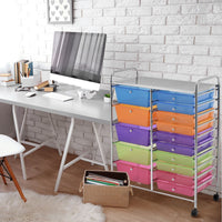 Thumbnail for 15-Drawer Utility Rolling Organizer Cart Multi-Use Storage