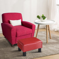 Thumbnail for Small PU Leather Rectangular Seat Ottoman Footstool