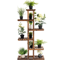 Thumbnail for 6 Tier Garden Wooden Shelf Storage Plant Rack Stand