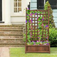 Thumbnail for Solid Wood Planter Box with Trellis Weather-resistant Outdoor