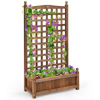 Thumbnail for Solid Wood Planter Box with Trellis Weather-resistant Outdoor