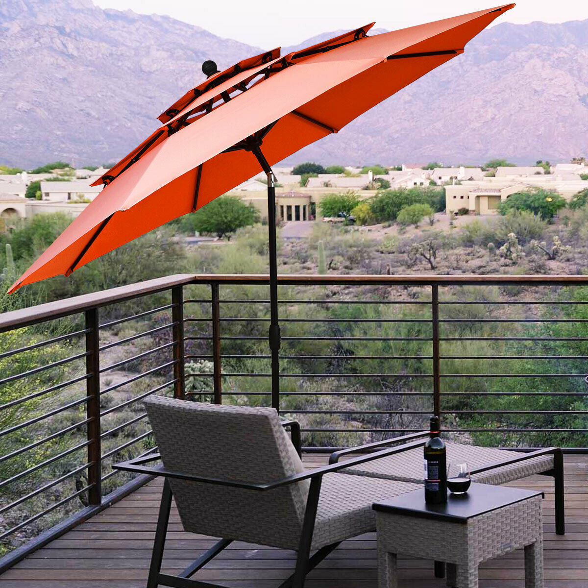 10' 3 Tier Patio Umbrella - Stylish Sunshade and Shelter