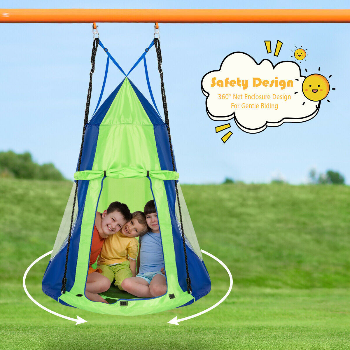 Kids Hanging Chair Swing Tent Set