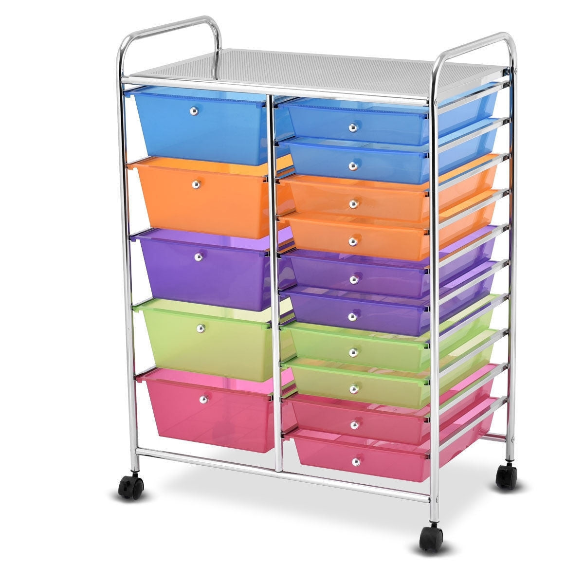 15-Drawer Utility Rolling Organizer Cart Multi-Use Storage