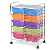 Thumbnail for 15-Drawer Utility Rolling Organizer Cart Multi-Use Storage