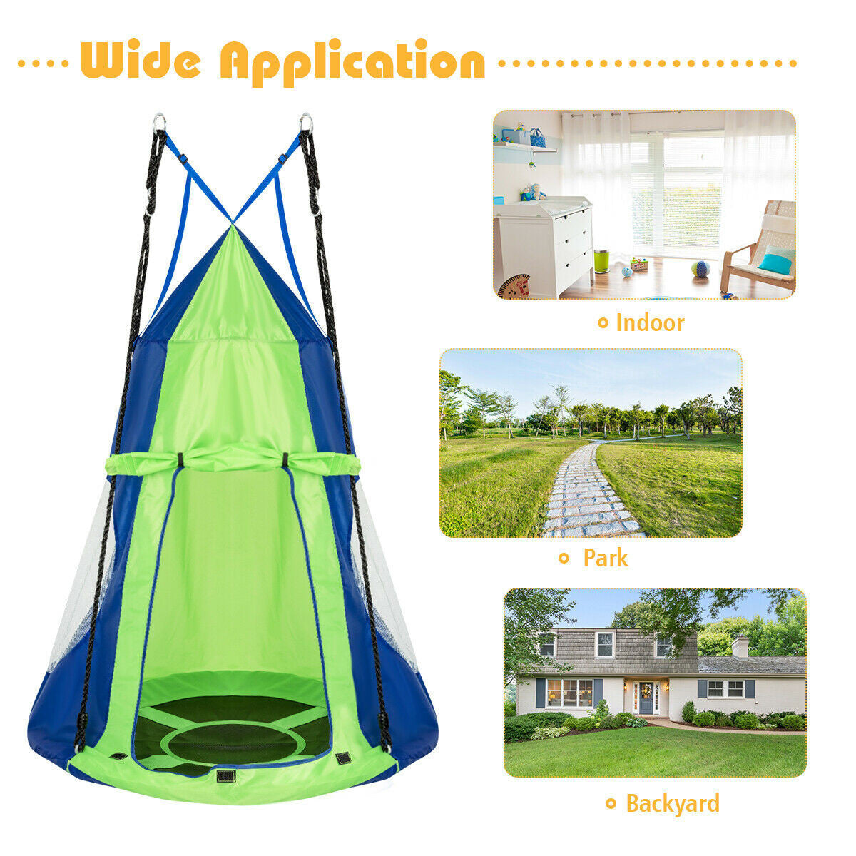 Kids Hanging Chair Swing Tent Set