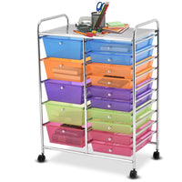 Thumbnail for 15-Drawer Utility Rolling Organizer Cart Multi-Use Storage