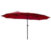 Thumbnail for 15' Twin Patio Umbrella Double-Sided Outdoor Market Umbrella