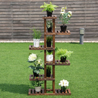 Thumbnail for 6 Tier Garden Wooden Shelf Storage Plant Rack Stand