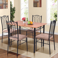 Thumbnail for 5 Pcs Dining Set Wooden Table and 4 Cushioned Chairs