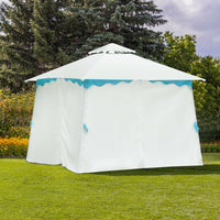 Thumbnail for 2-Tier 10' x 10' Patio Gazebo Canopy Tent w/ Side Walls