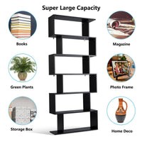 Thumbnail for 6-Tier S-Shaped Bookcase Z-Shelf Style Storage Bookshelf