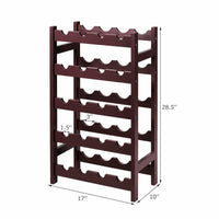 Thumbnail for Wood Wine Rack 5-Tier Bottle Display Storage Shelf Free Standing