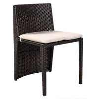 Thumbnail for 3 Pcs Wicker Patio Cushioned Outdoor Chair and Table Set