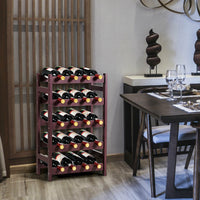 Thumbnail for Wood Wine Rack 5-Tier Bottle Display Storage Shelf Free Standing