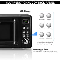 Thumbnail for 700W Glass Turntable Retro Countertop Microwave Oven