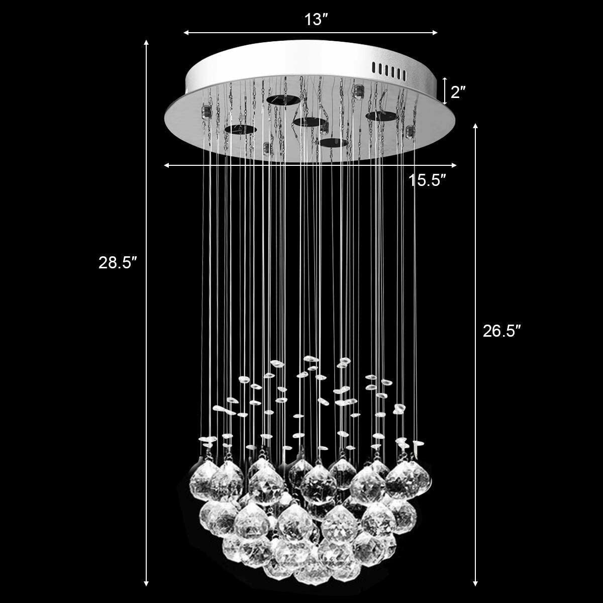 Mount Modern Crystal Chandelier with Crystal Balls