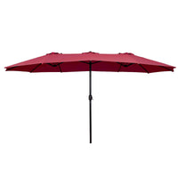 Thumbnail for 15' Twin Patio Umbrella Double-Sided Outdoor Market Umbrella