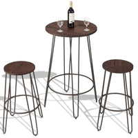 Thumbnail for 3 Pcs Wood Round Bar Table Bistro Stool Set