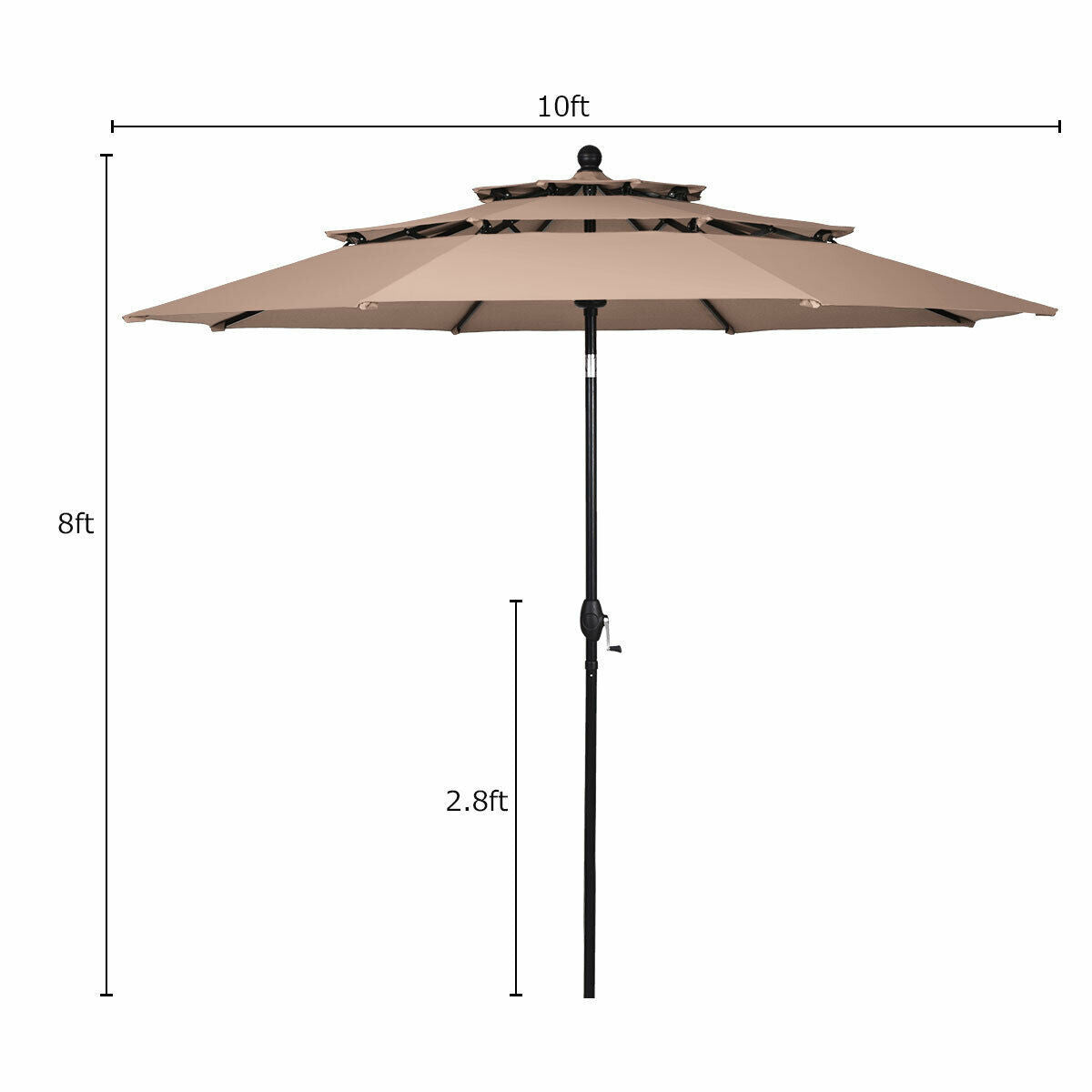 10' 3 Tier Patio Umbrella - Stylish Sunshade and Shelter