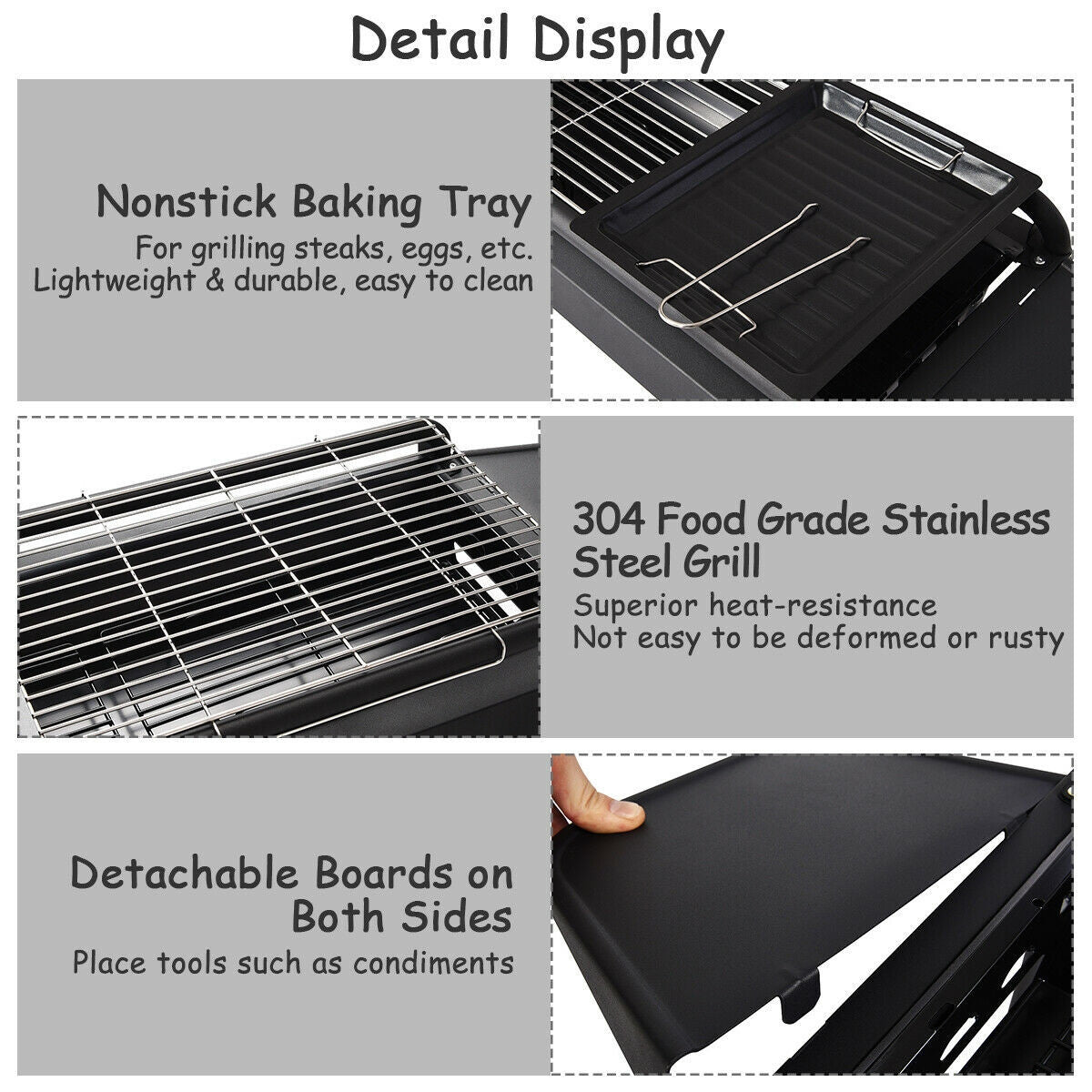 Height Adjustable Outdoor Barbecue Charcoal Grill Stove