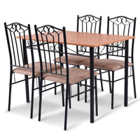 Thumbnail for 5 Pcs Dining Set Wooden Table and 4 Cushioned Chairs
