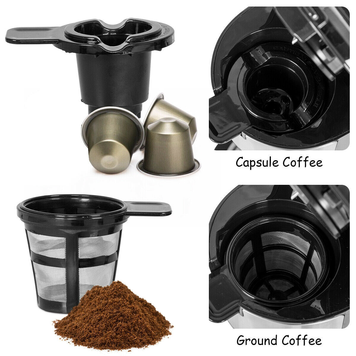 Portable Coffee Maker for Ground Coffee and Coffee Capsule