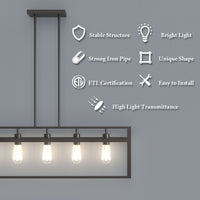 Thumbnail for 5-Lights Pendant Lamp with Iron Square Lamp Shade
