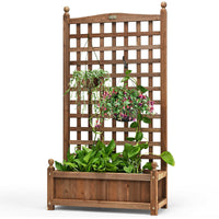 Thumbnail for Solid Wood Planter Box with Trellis Weather-resistant Outdoor