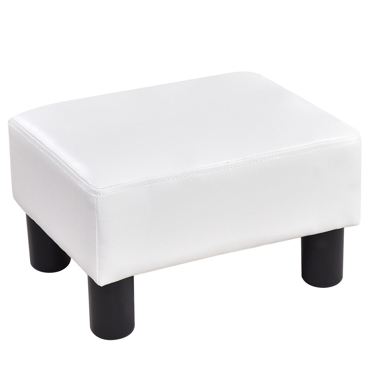 Small PU Leather Rectangular Seat Ottoman Footstool