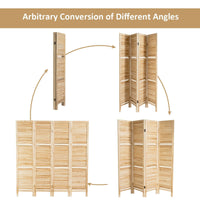 Thumbnail for 4 Panel Freestanding Folding Hinged Room Divider with 3 Display Shelves