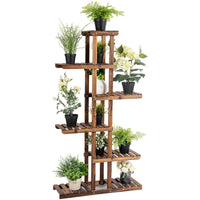 Thumbnail for 6 Tier Garden Wooden Shelf Storage Plant Rack Stand