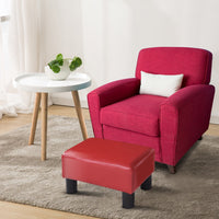 Thumbnail for Small PU Leather Rectangular Seat Ottoman Footstool