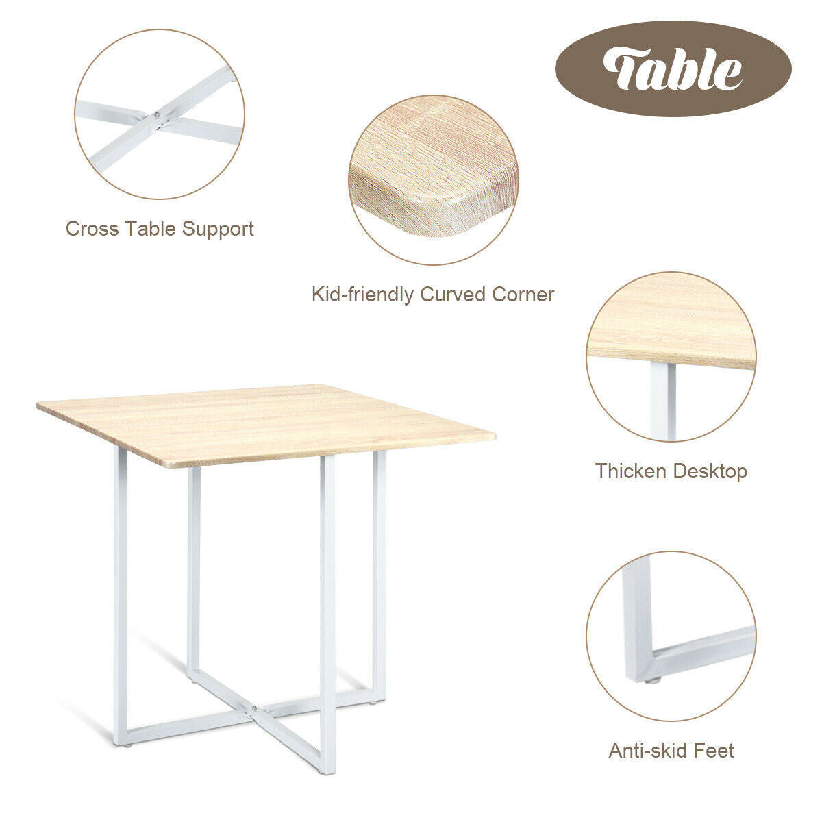 5 Pcs Dining Table And Chairs Set Compact Space Bar