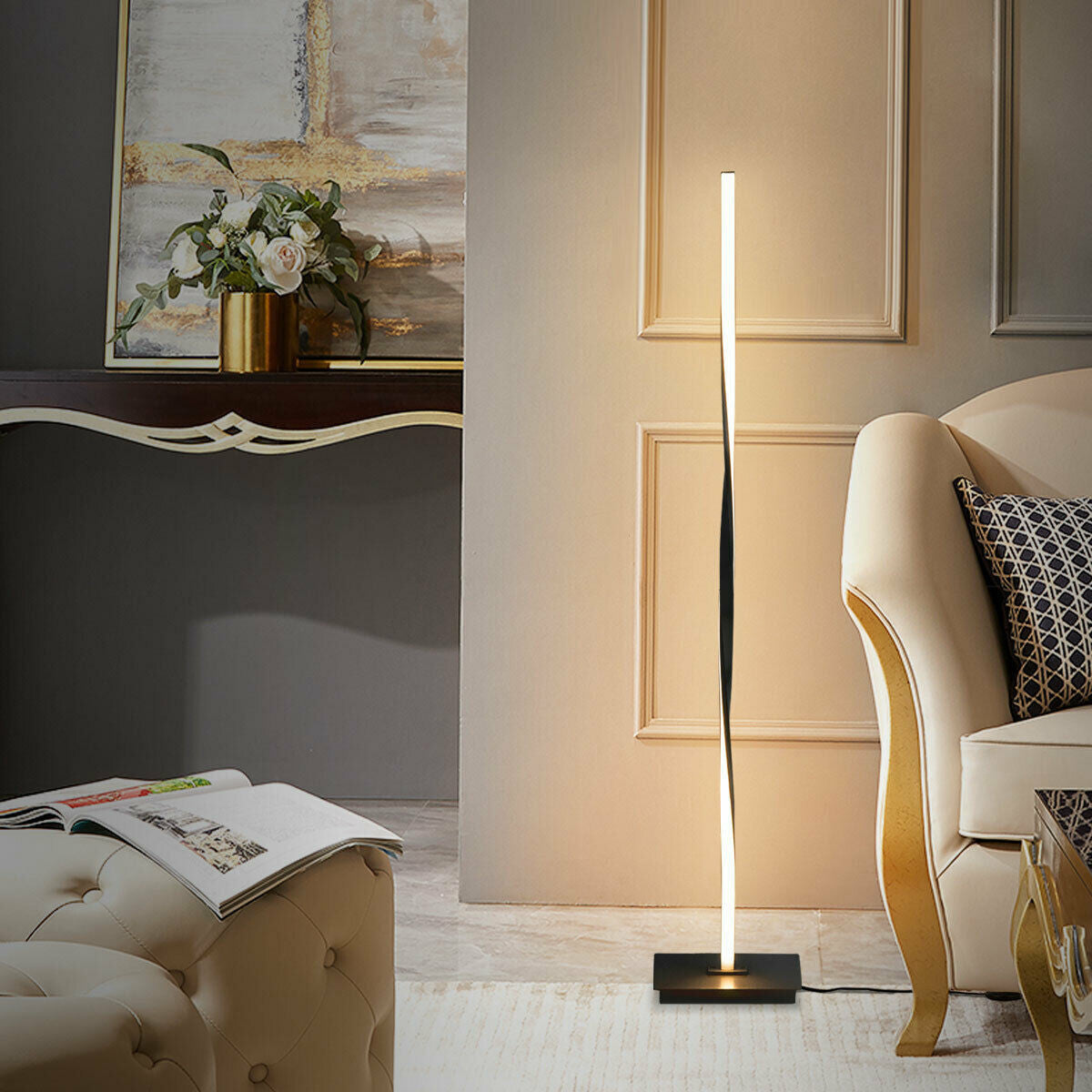 48" Helix LED Floor Lamp Modern Standing Pole Light