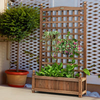 Thumbnail for Solid Wood Planter Box with Trellis Weather-resistant Outdoor