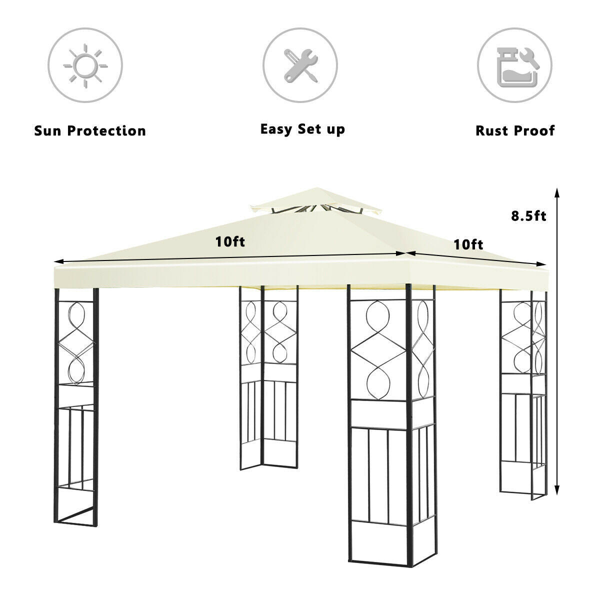 2 Tiers 10' x 10' Patio Gazebo Canopy Tent