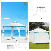 Thumbnail for 2-Tier 10' x 10' Patio Gazebo Canopy Tent w/ Side Walls